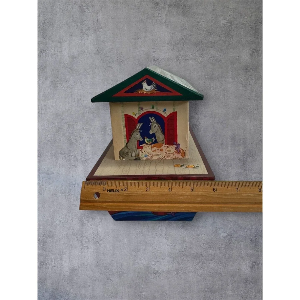 Hallmark Noahs Ark Decorative Gift Box Christmas Nursery Storage Multicolor